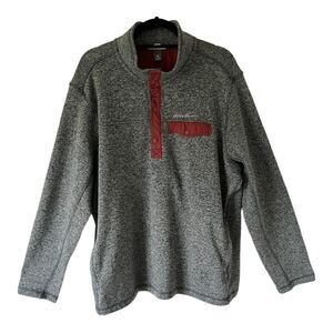Eddie Bauer Convector Snap Mock Pullover Fleece Sweater Size 2XL
